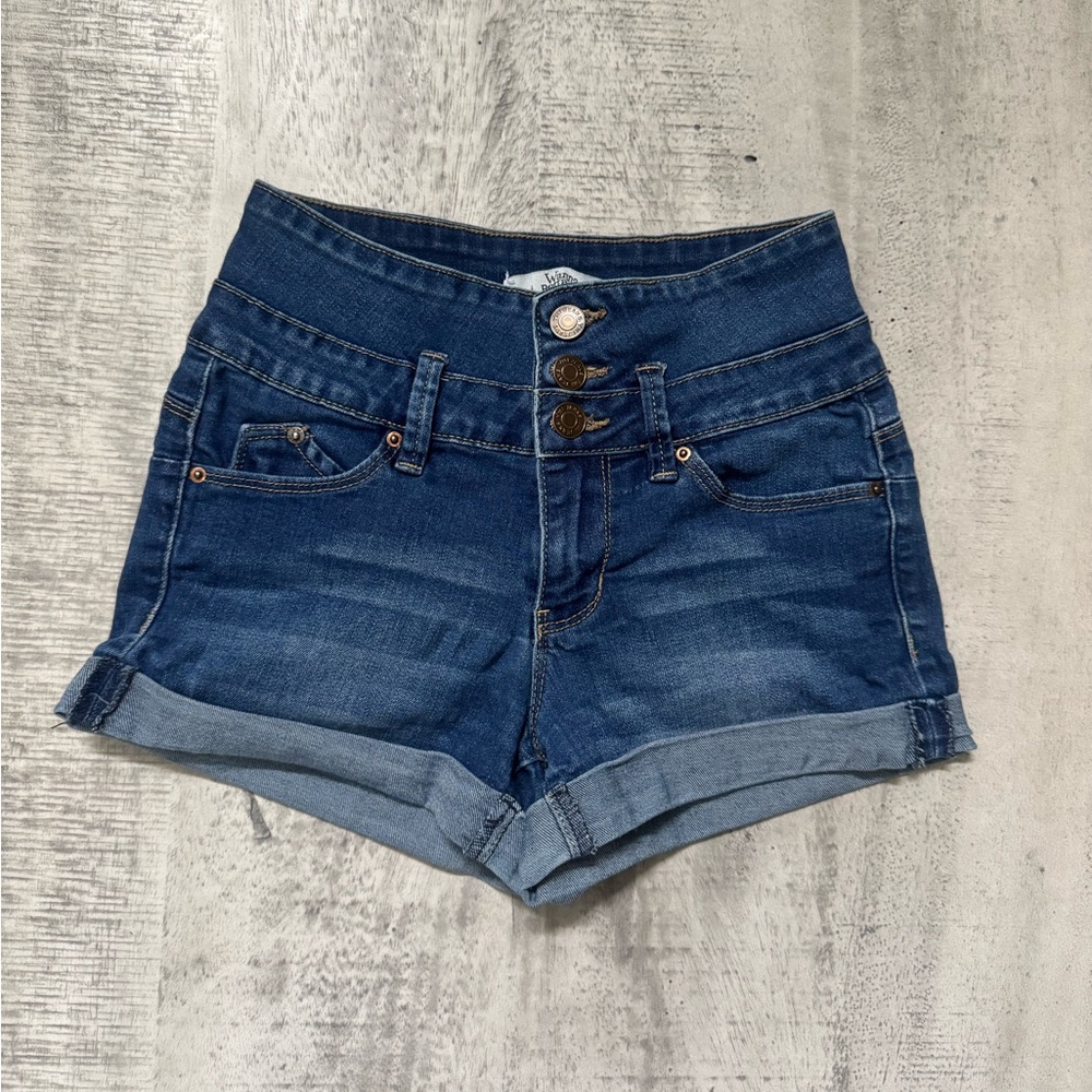 Wanna Betta Butt High Waisted Denim Shorts Size 00/23 Cuffed Y2K